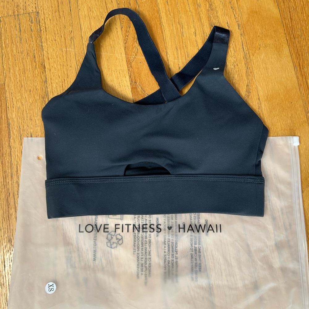 Love Fitness Hawaii Black Sports Bra